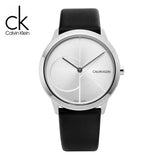 Calvin Klein Minimal Silver Dial Black Leather Strap Watch for Men - K3M221CY Buy Now By Calvin Klein