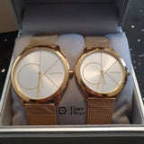 Calvin Klein Minimal Silver Dial Gold Mesh Bracelet Watch for Women - K3M22526 Buy Now By Calvin Klein