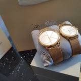 Calvin Klein Minimal White Dial Gold Mesh Bracelet Watch for Men - K3M21526 Buy Now By Calvin Klein