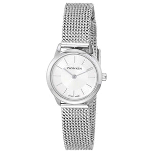 Calvin Klein Minimal White Dial Silver Mesh Bracelet Watch for Women - K3M23126 Buy Now By Calvin Klein