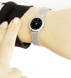 Calvin Klein Minimal Black Dial Silver Mesh Bracelet Watch for Women - K3M53151 Buy Now By Calvin Klein