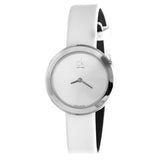 Calvin Klein Firm Silver Dial White Leather Strap Watch for Women - K3N231L6 Buy Now By Calvin Klein