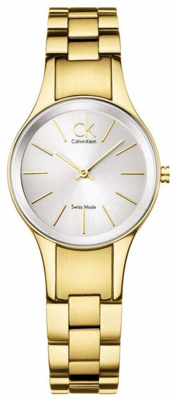 Calvin Klein Simplicity White Dial Gold Steel Strap Watch for Women - K4323212 Buy Now By Calvin Klein