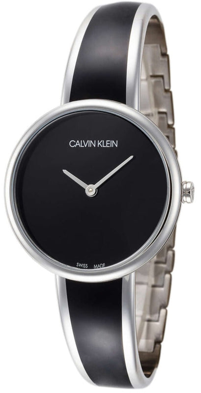 Calvin Klein Seduce Black Dial Two Tone Steel Strap Watch for Women - K4E2N111 Buy Now By Calvin Klein