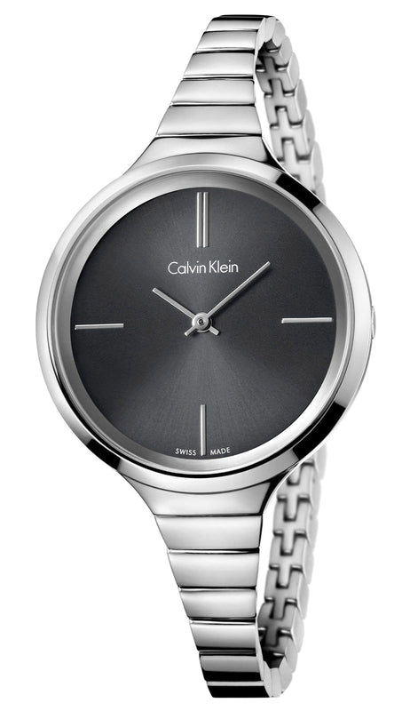 Calvin Klein Lively Black Dial Silver Steel Strap Watch for Women - K4U23121 Buy Now By Calvin Klein