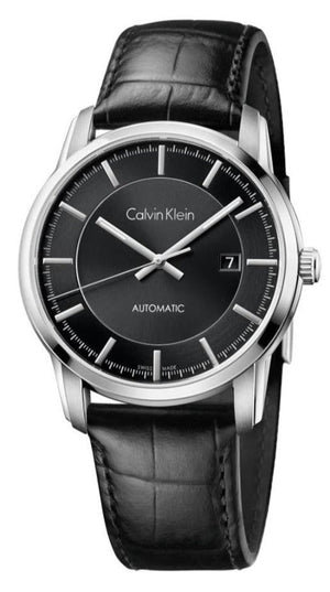 Calvin Klein Infinity Automatic Black Dial Black Leather Strap Watch for Men - K5S341C1 Buy Now By Calvin Klein