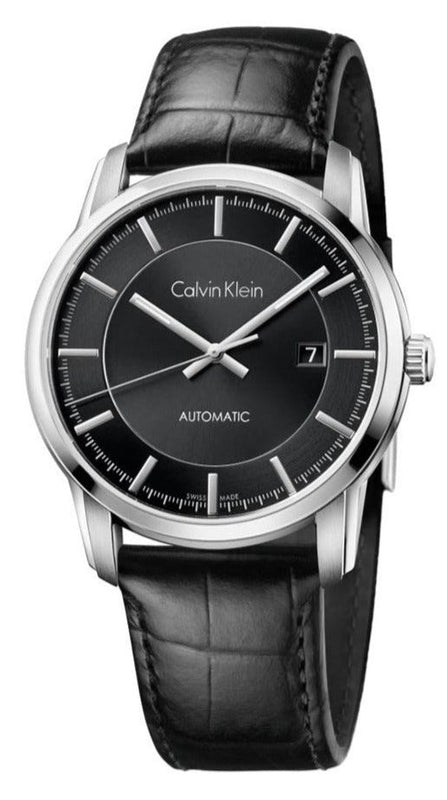 Calvin Klein Infinity Automatic Black Dial Black Leather Strap Watch for Men - K5S341C1 Buy Now By Calvin Klein