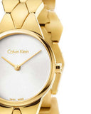 Calvin Klein Snake Silver Dial Yellow Gold Steel Strap Watch For Women - K6E23546 Buy Now By Calvin Klein