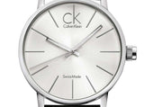 Calvin Klein Post Minimal Silver Dial Black Leather Strap Watch for Men - K7621192 Buy Now By Calvin Klein