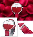 Calvin Klein Rise Yellow Red Dial Red Leather Strap Watch for Women - K7A231UP Buy Now By Calvin Klein