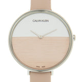 Calvin Klein Rise White Beige Dial Beige Leather Strap Watch for Women - K7A231XH Buy Now By Calvin Klein