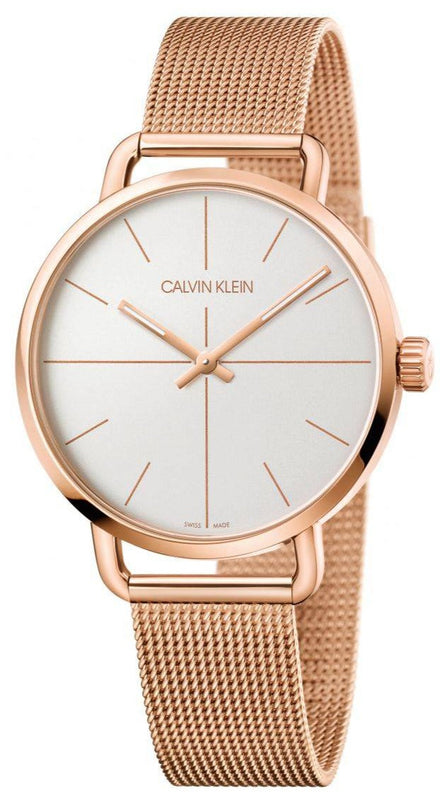 Calvin Klein Even White Dial Rose Gold Mesh Bracelet Watch for Women - K7B21626 Buy Now By Calvin Klein