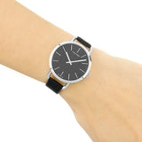 Calvin Klein Even Black Dial Black Leather Strap Watch for Women - K7B231C1 Buy Now By Calvin Klein