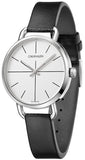 Calvin Klein Evan White Dial Black Leather Strap Watch for Women - K7B231CY Buy Now By Calvin Klein