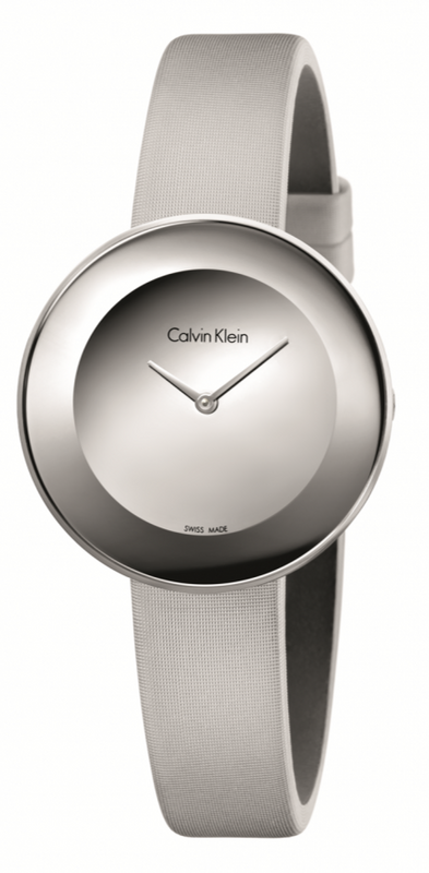 Calvin Klein Chic Silver Dial White Leather Strap Watch for Women - K7N23UP8 Buy Now By Calvin Klein