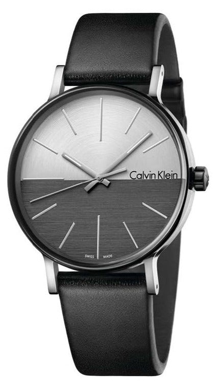 Calvin Klein Boost White Black Dial Black Leather Strap Watch for Men - K7Y21CCX Buy Now By Calvin Klein