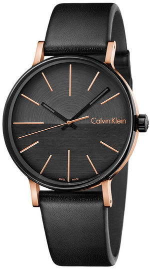 Calvin Klein Boost Black Dial Black Leather Strap Watch for Men - K7Y21TCZ Buy Now By Calvin Klein