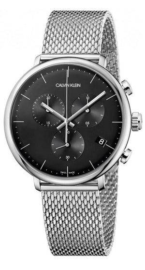 Calvin Klein High Noon Chronograph Black Dial Silver Mesh Bracelet Watch for Men - K8M27121 Buy Now By Calvin Klein