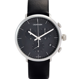 Calvin Klein High Noon Chronograph Black Dial Black Leather Strap Watch for Men - K8M271C1 Buy Now By Calvin Klein