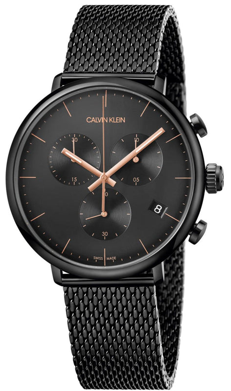 Calvin Klein High Noon Black Dial Black Mesh Bracelet Watch for Women - K8M27421 Buy Now By Calvin Klein