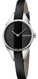 Calvin Klein Rebel Black Grey Dial Black Leather Strap Watch for Women - K8P231C1 Buy Now By Calvin Klein