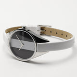 Calvin Klein Rebel White Black Dial White Leather Strap Watch for Women - K8P231L1 Buy Now By Calvin Klein