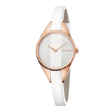 Calvin Klein Rebel White Grey Dial White Leather Strap Watch for Women - K8P236L6 Buy Now By Calvin Klein