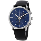 Calvin Klein Chronograph Blue Dial Black Leather Strap Watch for Men - K8Q371CN Buy Now By Calvin Klein