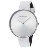 Calvin Klein Full Moon White Dial White Leather Strap Watch for Women - K8Y231L6 Buy Now By Calvin Klein