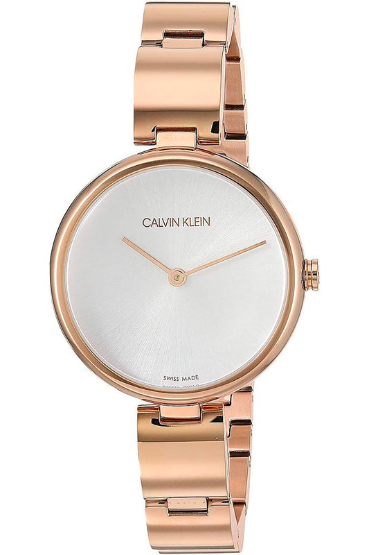 Calvin Klein Wavy White Dial Rose Gold Steel Strap Watch for Women - K9U23646 Buy Now By Calvin Klein