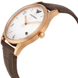 Emporio Armani Beta Chronograph White Dial Brown Leather Strap Watch For Men - AR1915 Buy Now By Emporio Armani