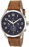 Tommy Hilfiger Briggs Chronograph Blue Dial Brown Leather Strap Watch for Men - 1791424 Buy Now By Tommy Hilfiger
