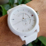 Tommy Hilfiger Denim Analog White Dial White Rubber Strap Watch for Men - 1791481 Buy Now By Tommy Hilfiger