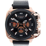 Diesel BAMF Chronograph Black Dial Black Leather Strap Watch For Men - DZ7346 Buy Now By Diesel