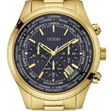 Guess Multifunction Black Dial Gold Steel Strap Watch for Men - W0602G1 Buy Now By Guess