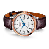 Longines Record Automatic Stainless Steel 18K Gold Watch for Men - L2.821.5.11.2 Buy Now By Longines