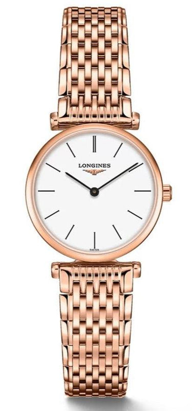 Longines La Grande Classique White Dial Rose Gold Mesh Bracelet Watch for Women - L4.209.1.92.8 Buy Now By Longines