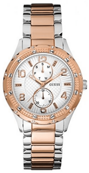 Guess Siren White Dial Two Tone Steel Strap Watch for Women - W0442L4 Buy Now By Guess