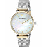 Emporio Armani Gianni T Bar Mother of Pearl Dial Silver Mesh Bracelet Watch For Women - AR2068 Buy Now By Emporio Armani