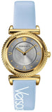 Versace V-Motif Grey Dial Blue Leather Strap Watch for Women - VERE00318 Buy Now By Versace