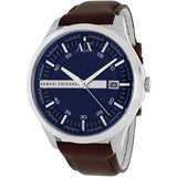 Armani Exchange Hampton Chronograph Blue Dial Brown Leather Strap Watch For Men - AX2133 Buy Now By Armani Exchange