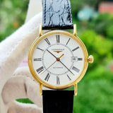 Longines Presence 25.5mm Automatic White Dial Black Leather Strap Watch for Women - L4.921.2.11.2 Buy Now By Longines