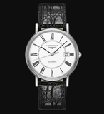 Longines Presence 38.5mm Automatic White Dial Black Leather Strap Watch for Men - L4.921.4.11.2 Buy Now By Longines