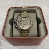 Fossil Rye Automatic Skeleton Gold Dial Gold Steel Strap Watch for Women - BQ3755 Buy Now By Fossil