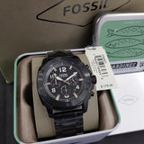 Fossil Machine Chronograph Black Dial Black Steel Strap Watch for Men - FS4927 Buy Now By Fossil