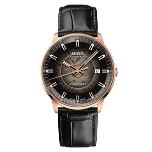 Mido Commander Automatic Black Dial Black Leather Strap Watch For Men - M021.407.36.411.00 Buy Now By Mido
