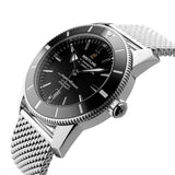 Breitling Superocean Heritage B20 Automatic 46 Black Dial Silver Mesh Bracelet Watch for Men - AB2020121B1A1 Buy Now By Breitling