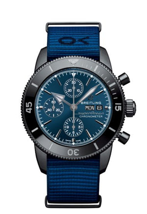 Breitling Superocean Heritage Chronograph 44 Outerknown Blue Dial Blue NATO Strap Watch for Men - M133132A1C1W1 Buy Now By Breitling