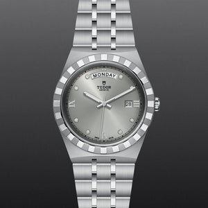 Tudor Royal Day Date Diamonds Automatic Silver Dial Silver Steel Strap Watch for Men - M28600-0002 Buy Now By Tudor