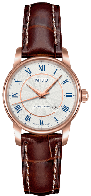 Mido Baroncelli III Automatic Silver Dial Brown Leather Strap Watch For Women - M7600.2.21.8 Buy Now By Mido